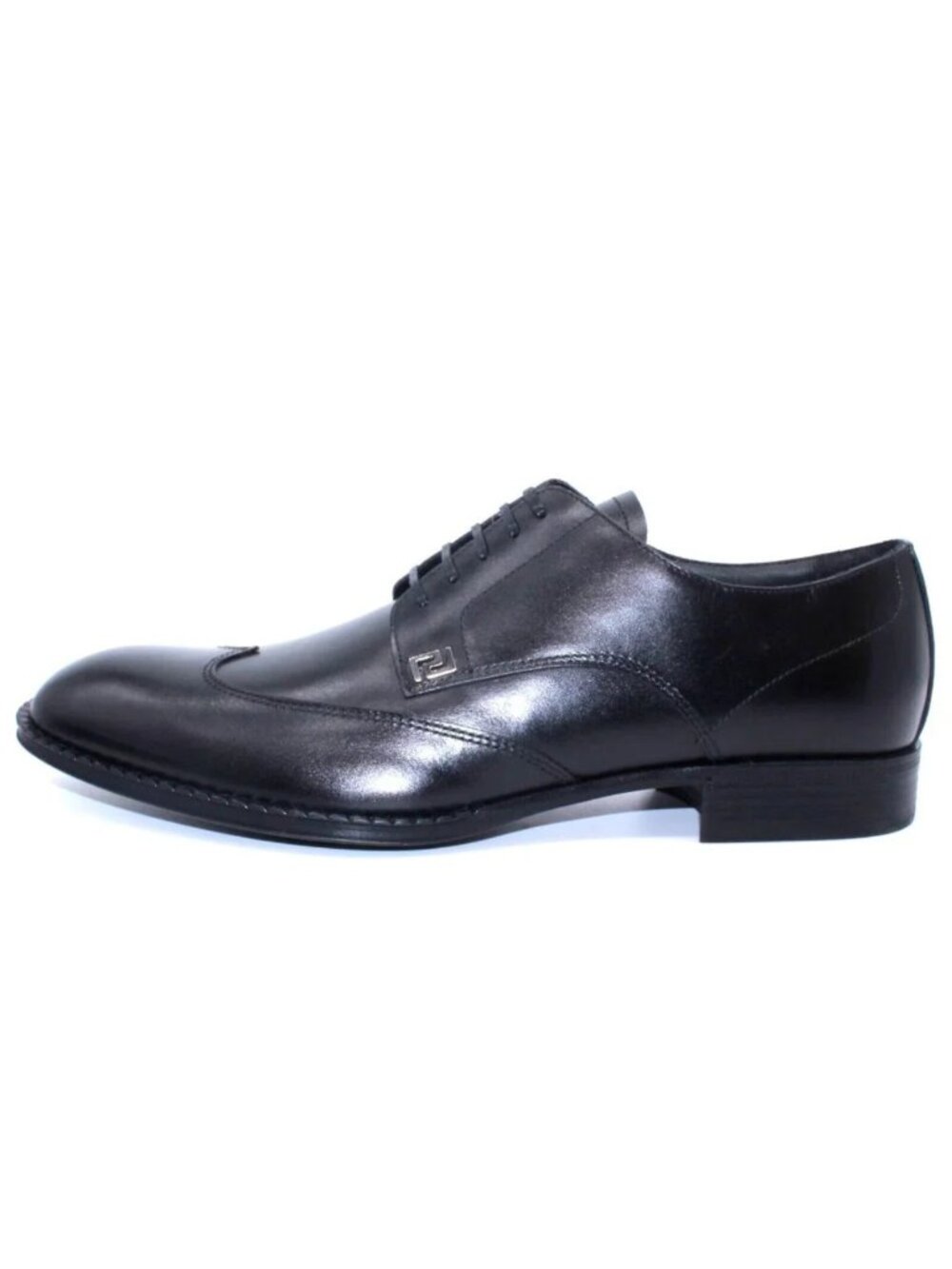 Versace Derby Oxford Loafers Black Leather $950+ Men's Size 40 EU / US 7